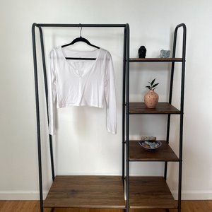 Lululemon Cropped White Henley Long Sleeve